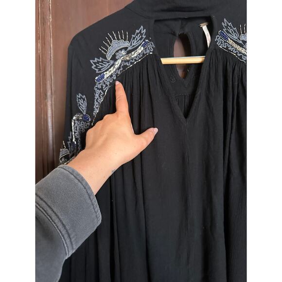 FREE PEOPLE | Sweet Fantasy Beaded Boho Flowy Beaded Top | Size Small - Picture 8 of 10